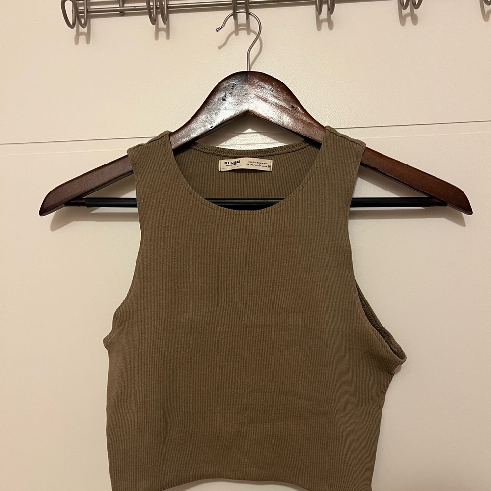 Pull&Bear Light Brown Crop Top